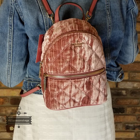 NATALIA Crushed Velvet Mini Backpack Kate Spade main image 11